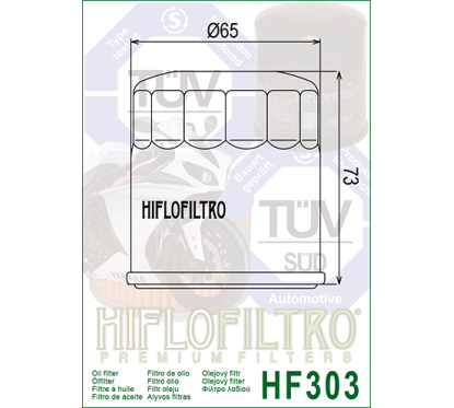 HIFLO filtr oleju HF303C chromowany