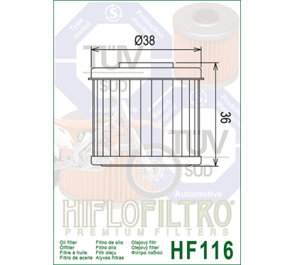 HIFLO filtr oleju HF116