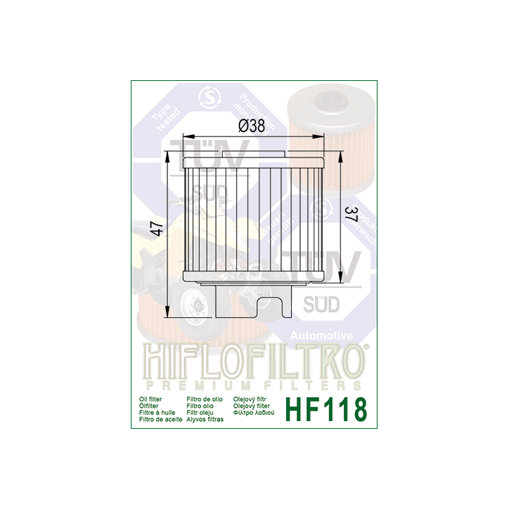 HIFLO filtr oleju HF118