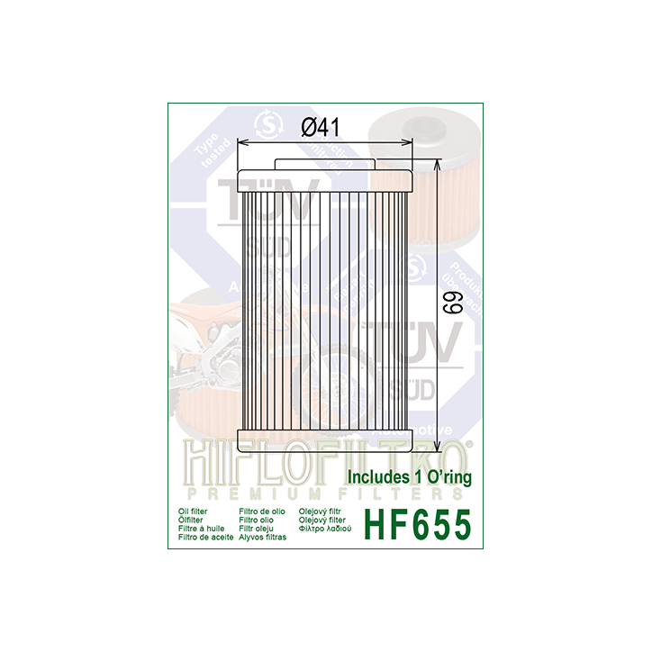 HIFLO filtr oleju HF 655 SXF/EXCF 250 '06-'12, EXC450/500, HUSABERG '09-'12 (50)