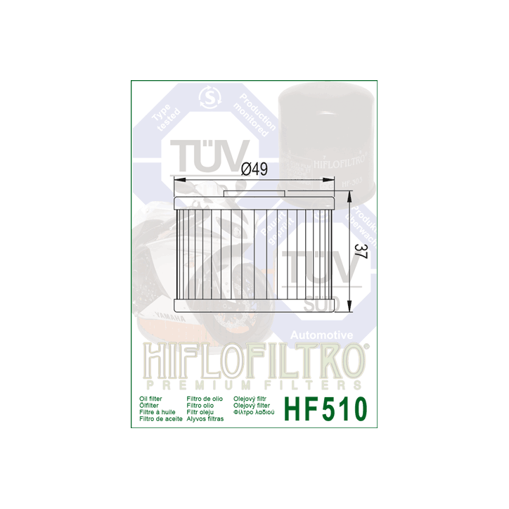 HIFLO filtr oleju HF510 HIFLO filtr oleju HF510