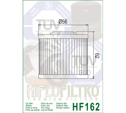 HIFLO filtr oleju HF 162 BMW R 1300 GS '22-'24 (OEM: 11427105320)
