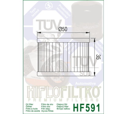 HIFLO filtr oleju HF 591 BENELLI BN 125 '17-'22, TNT 125 '17-'24 (OEM: 169124320000)
