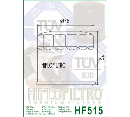 HIFLO filtr oleju HF 515 ROYAL ENFIELD CONTINENTAL / INTERCEPTOR 650 '19-'24 (OEM: 575139/D)