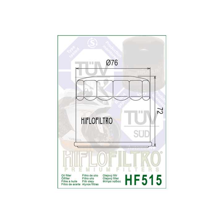 HIFLO filtr oleju HF 515 ROYAL ENFIELD CONTINENTAL / INTERCEPTOR 650 '19-'24 (OEM: 575139/D)