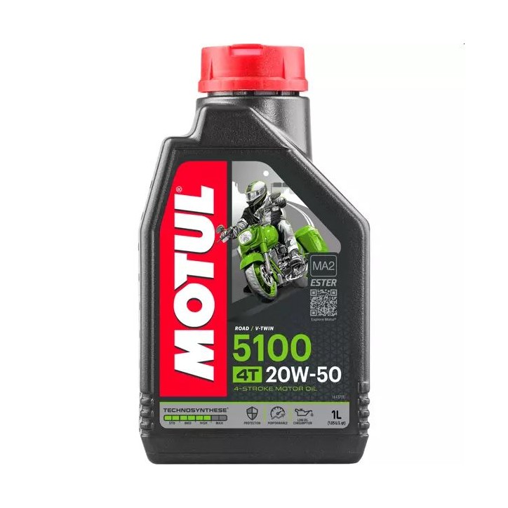 MOTUL 5100 4T 20W50 SEMISYNTHETIC JASO MA2 1L MOTUL 5100 4T 20W50 SEMISYNTHETIC JASO MA2 1L