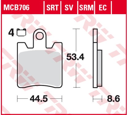 Klocki hamulcowe MCB706