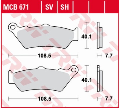 ZF TRW klocki hamulcowe MCB671SH