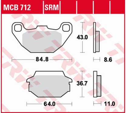 ZF TRW klocki hamulcowe MCB712