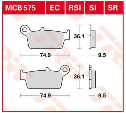 ZF TRW klocki hamulcowe MCB575SI