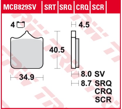 ZF TRW klocki hamulcowe MCB829CRQ