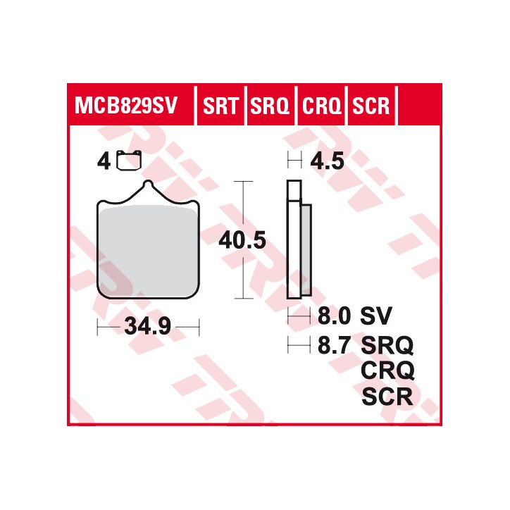 ZF TRW klocki hamulcowe MCB829CRQ