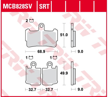 ZF TRW klocki hamulcowe MCB828SV