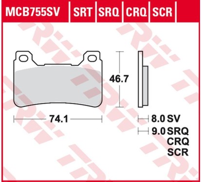 ZF TRW klocki hamulcowe MCB755SRT