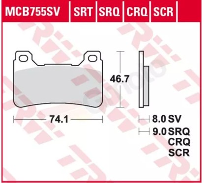 ZF TRW klocki hamulcowe MCB755TRQ