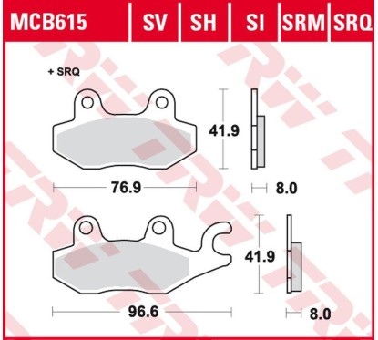 ZF TRW klocki hamulcowe MCB615TRQ