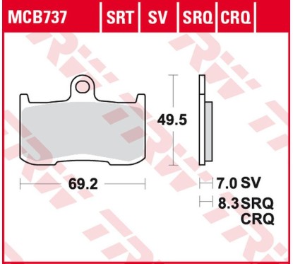 ZF TRW klocki hamulcowe MCB737SRT