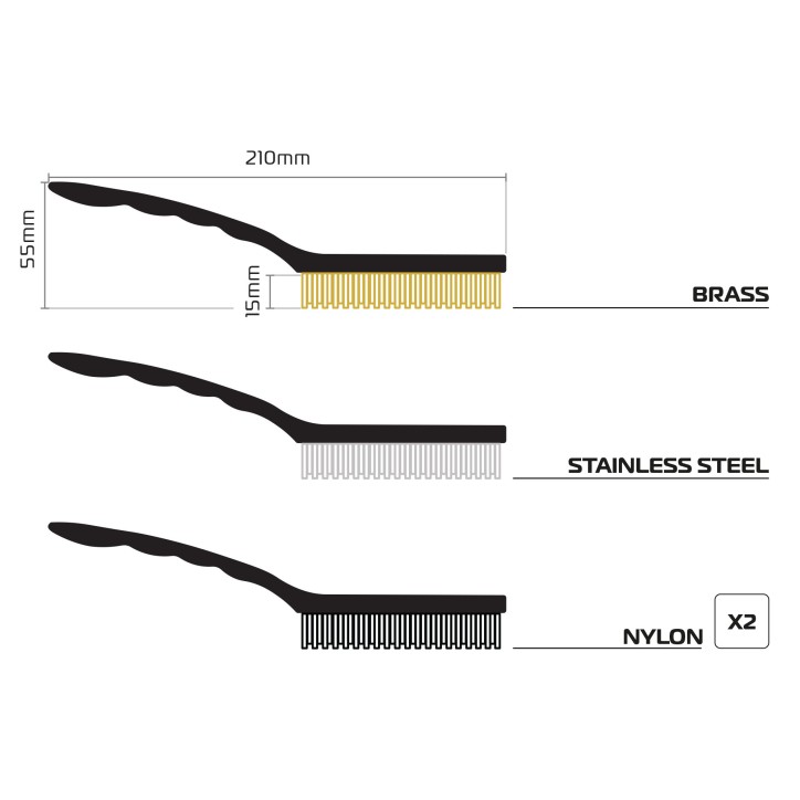 OXFORD zestaw szczotek do czyszczenia Pro metal mosiądz plastik OXFORD zestaw szczotek do czyszczenia Pro metal mosiądz plastik