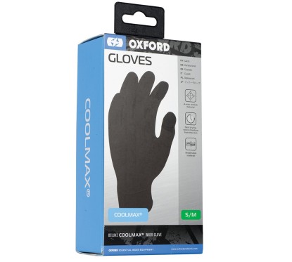 OXFORD rękawice chłodzące wewnętrzne Coolmax czarne S/M
