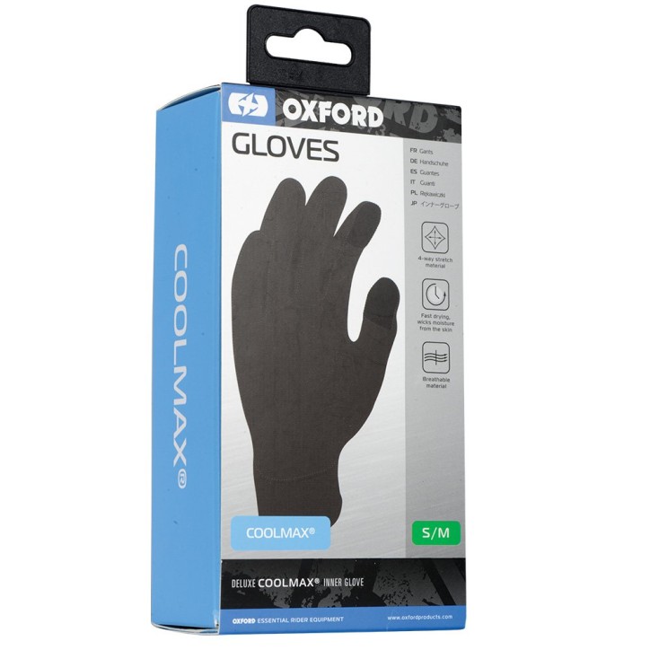 OXFORD rękawice chłodzące wewnętrzne Coolmax czarne L/XL OXFORD rękawice chłodzące wewnętrzne Coolmax czarne L/XL