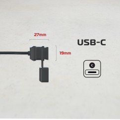 OXFORD ładowarka USB typ C 12V 3A kabel 1,6m czarna