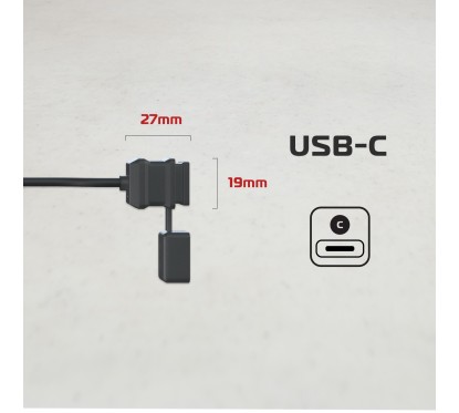 OXFORD ładowarka USB typ C 12V 3A kabel 1,6m czarna