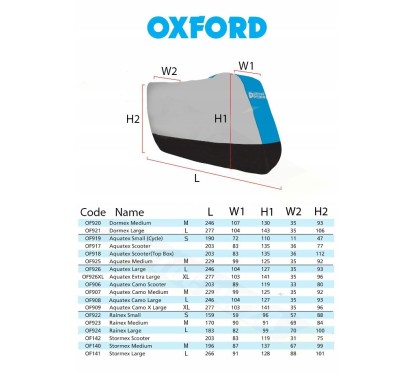 OXFORD pokrowiec na motocykl wodoodporny czarny XL CV333