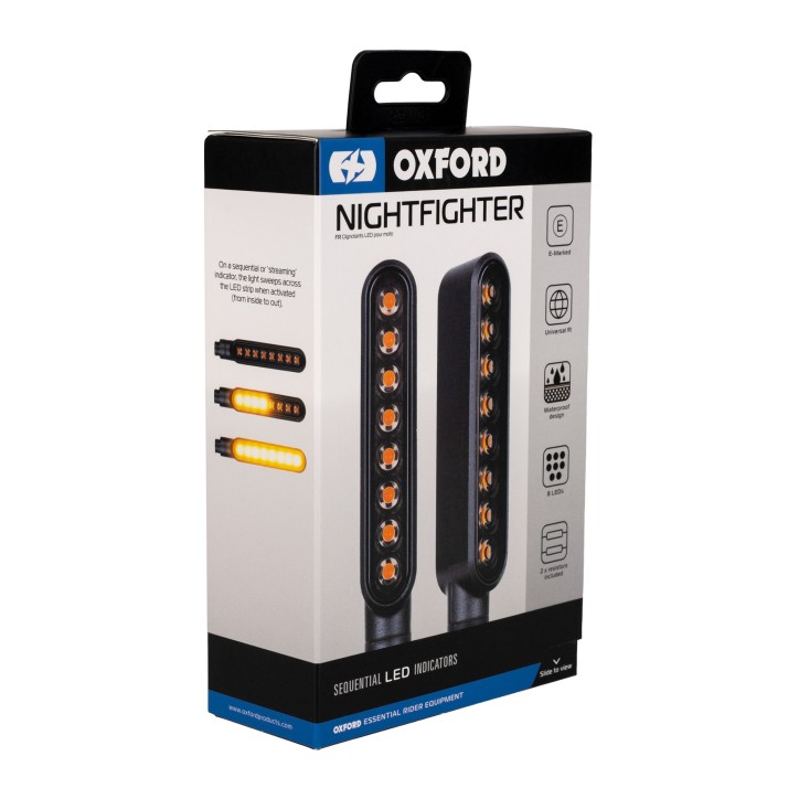 OXFORD kierunkowskazy sekwencyjne LED Nightfighter z opornikiem 2szt OXFORD kierunkowskazy sekwencyjne LED Nightfighter z opornikiem 2szt