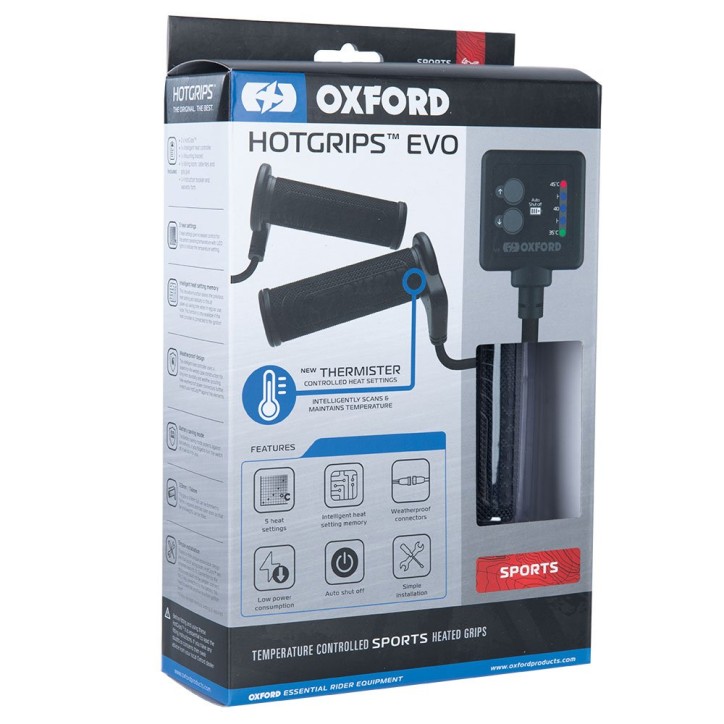 OXFORD manetki podgrzewane EVO Sport 22mm z termostatem i panelem OXFORD manetki podgrzewane EVO Sport 22mm z termostatem i panelem
