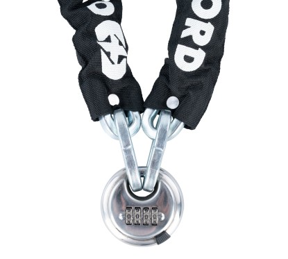 OXFORD łańcuch antykradzieżowy z kłódką szyfrową 9.5mm 1.5m LK101