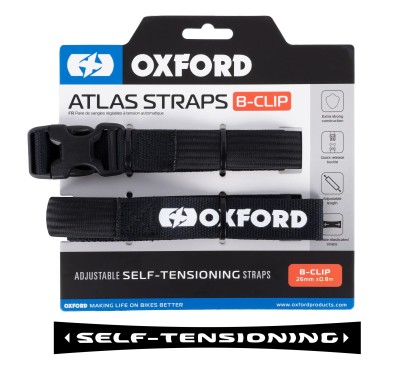 OXFORD pasy transportowe atlas b-clip 26mm 0,8m czarne OX325