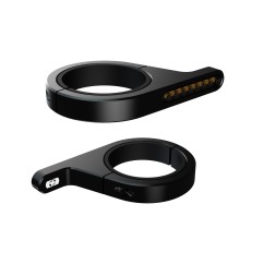 OXFORD kierunkowskaz CNC czarny montowany na widelcu motocykla komplet 2szt 6W