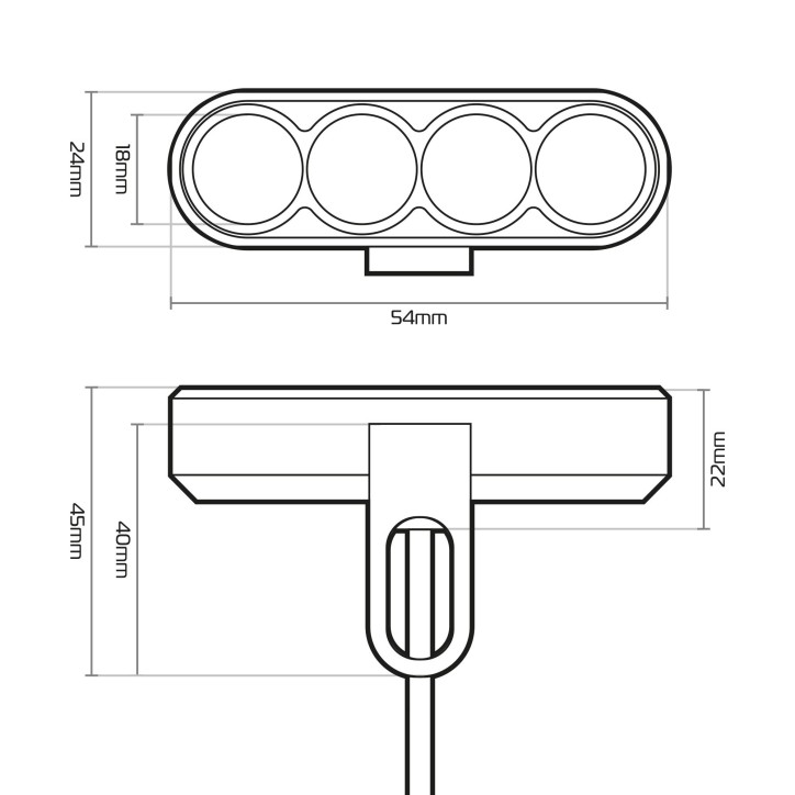 OXFORD lampa przód uniwersalna EL384 OXFORD lampa przód uniwersalna EL384